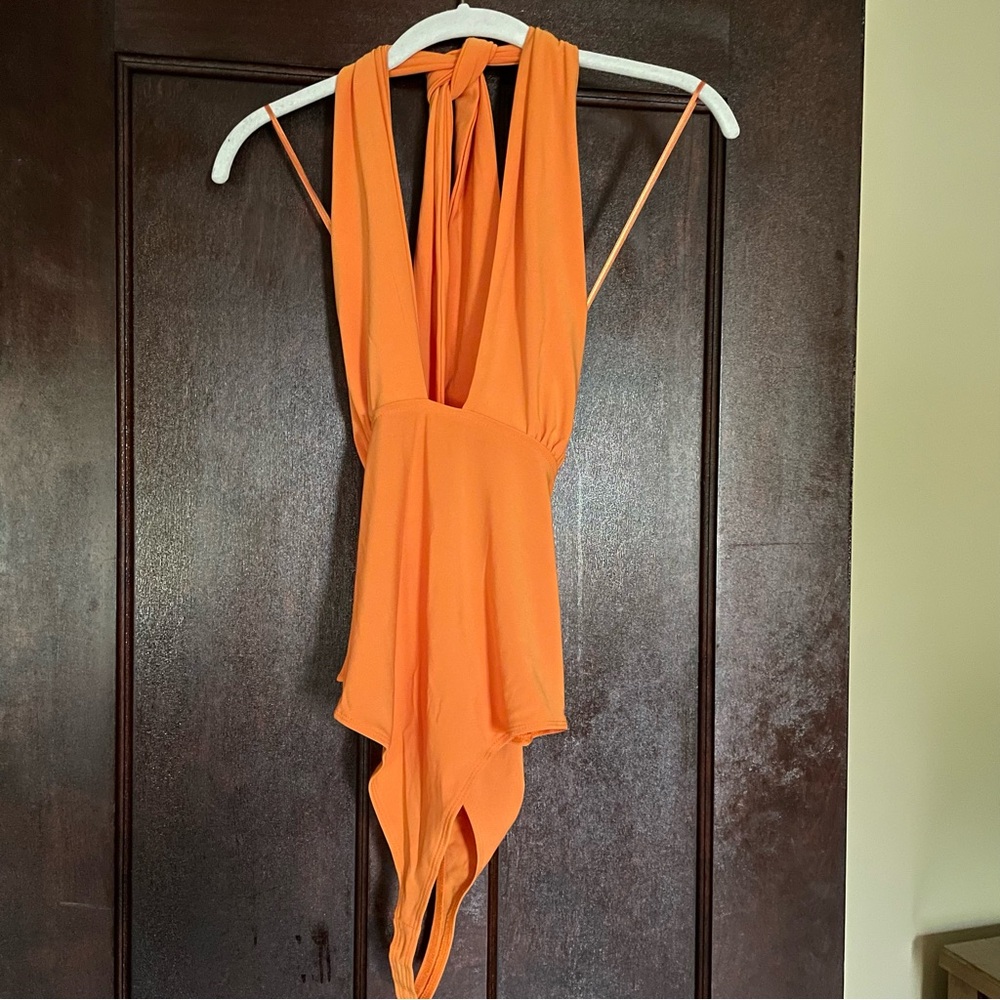Open Edit Halter Tie Bodysuit Nordstrom Large